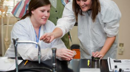 Nursing students in lab