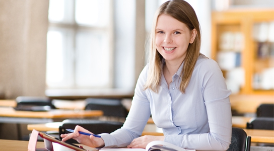 Student in class