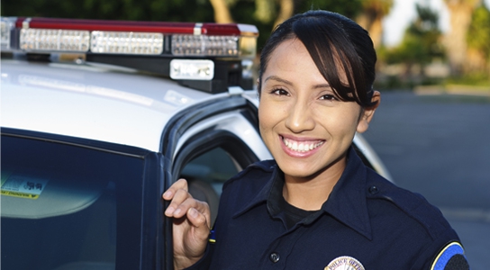 Officer getting in a car