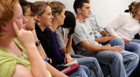 Image of DSCC students listening to class lecture.